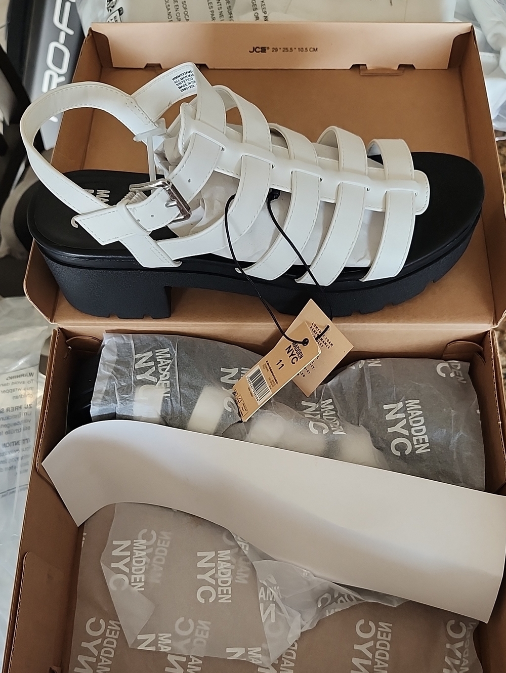 White Strappy Platform Sandal Size 11